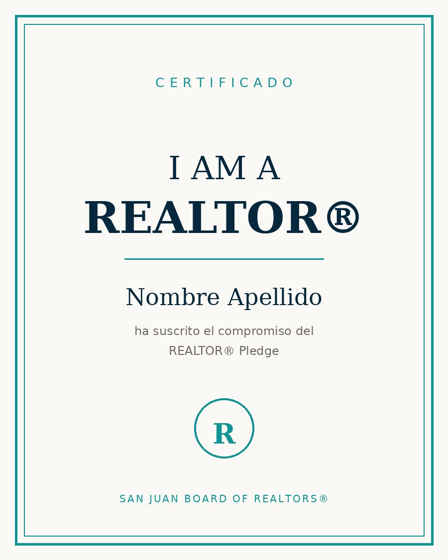Certificado REALTOR® — Nombre Apellido